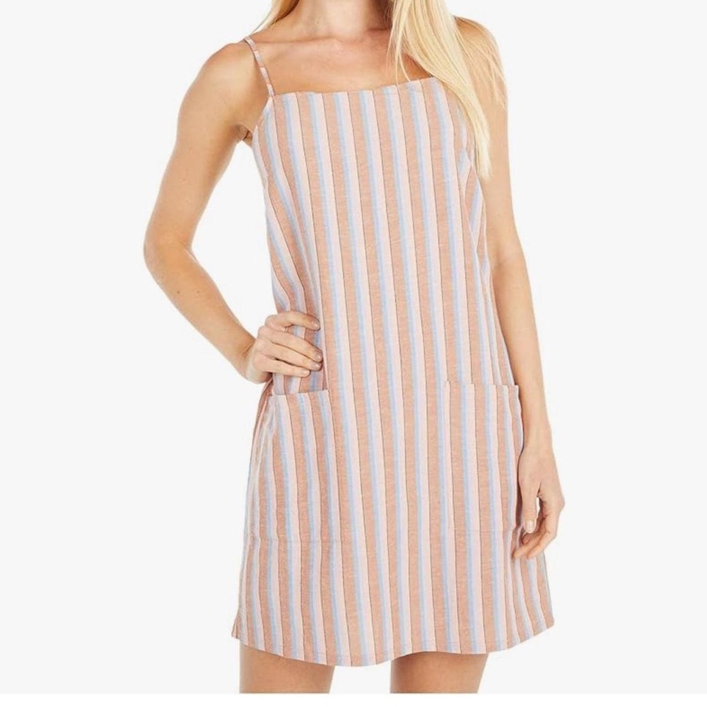 Billabong Striped Straight Round Mini Dress